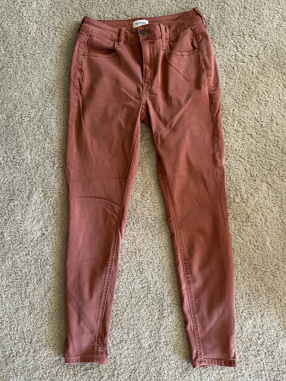 Maurices M Jeans Women's High Rise Jegging Skinny Jeans in Rust